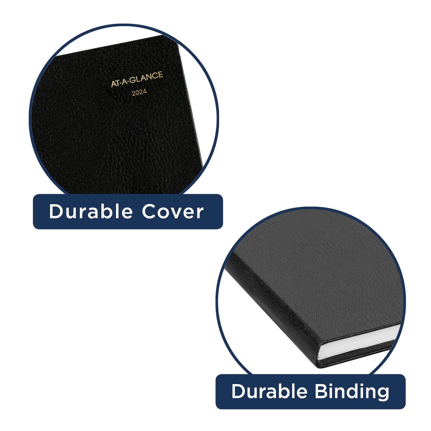 AT-A-GLANCE Fine Diary 2024 Weekly & Monthly Diary, 2-3/4" x 4-1/4", Pocket Size, Black (72010524)