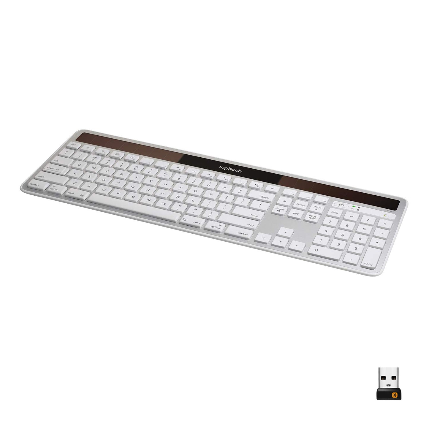 Logitech K750 Wireless Keyboard� Solar Recharging, Mac-Friendly, 2.4GHz Wireless - Silver