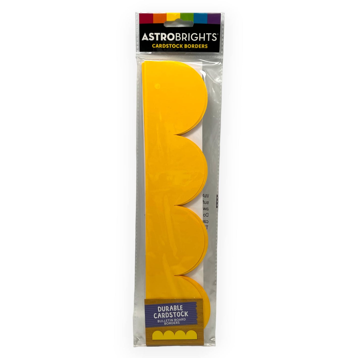 Astrobrights Bulletin Board Borders, 2" x 12", Pack of 20 Borders (Solar Yellow)