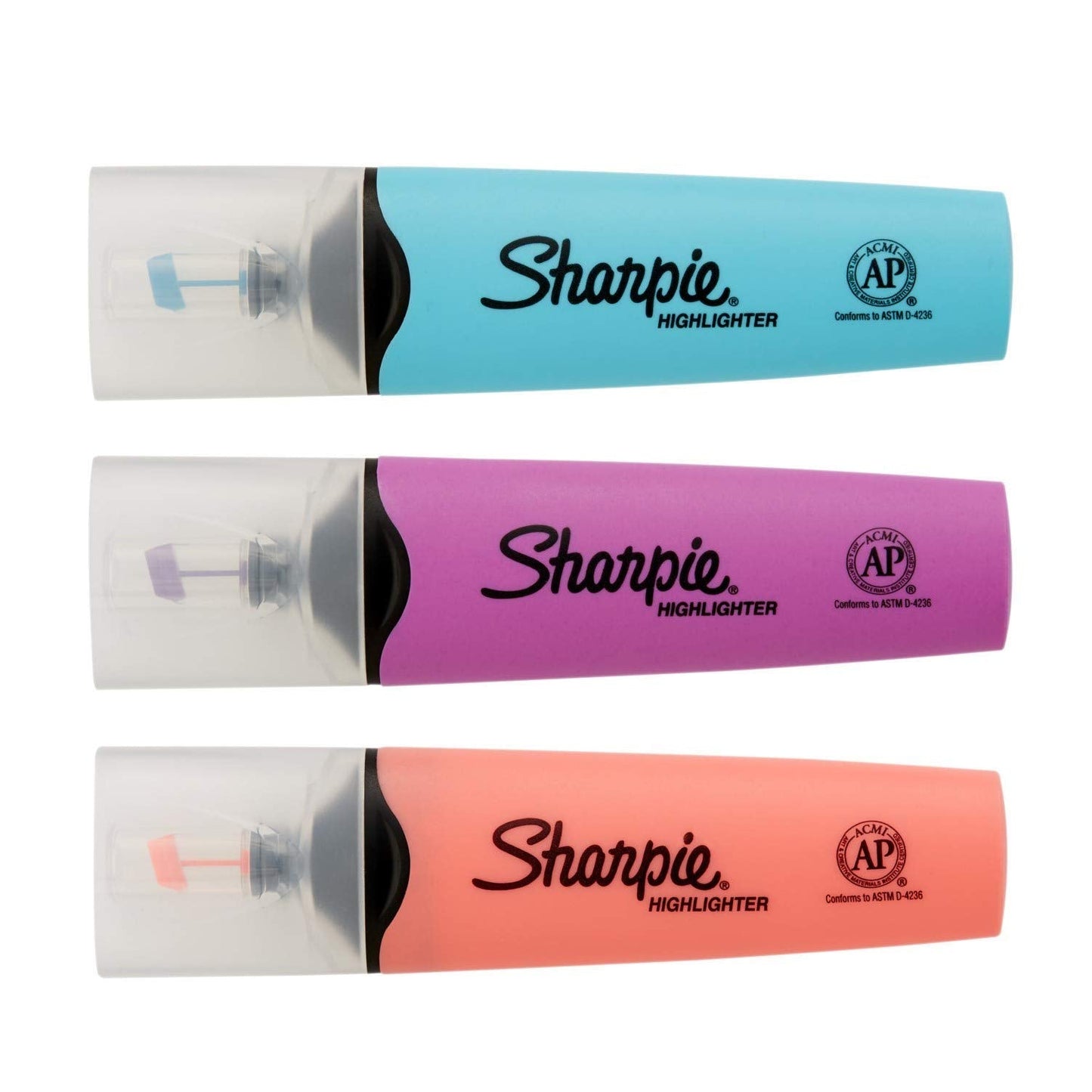 SHARPIE Clear View Highlighters, Chisel Tip, Assorted Fluorescent, 3 Pack (1976770)