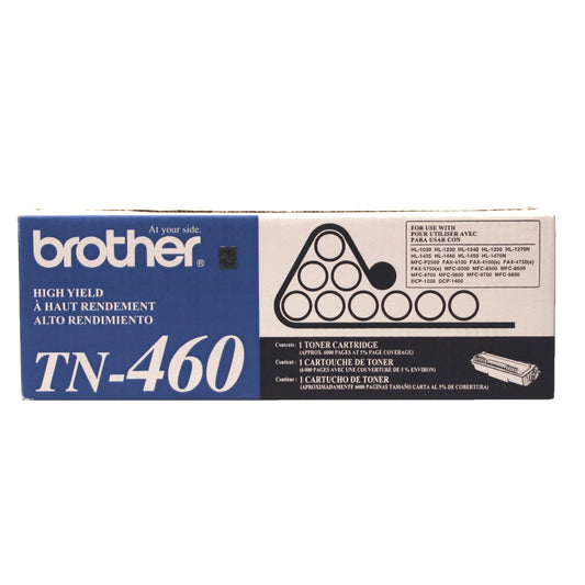 Brother Genuine High Yield Toner Cartridge, TN460, Replacement Black Toner, Page Yield Up to 6,000 Pages