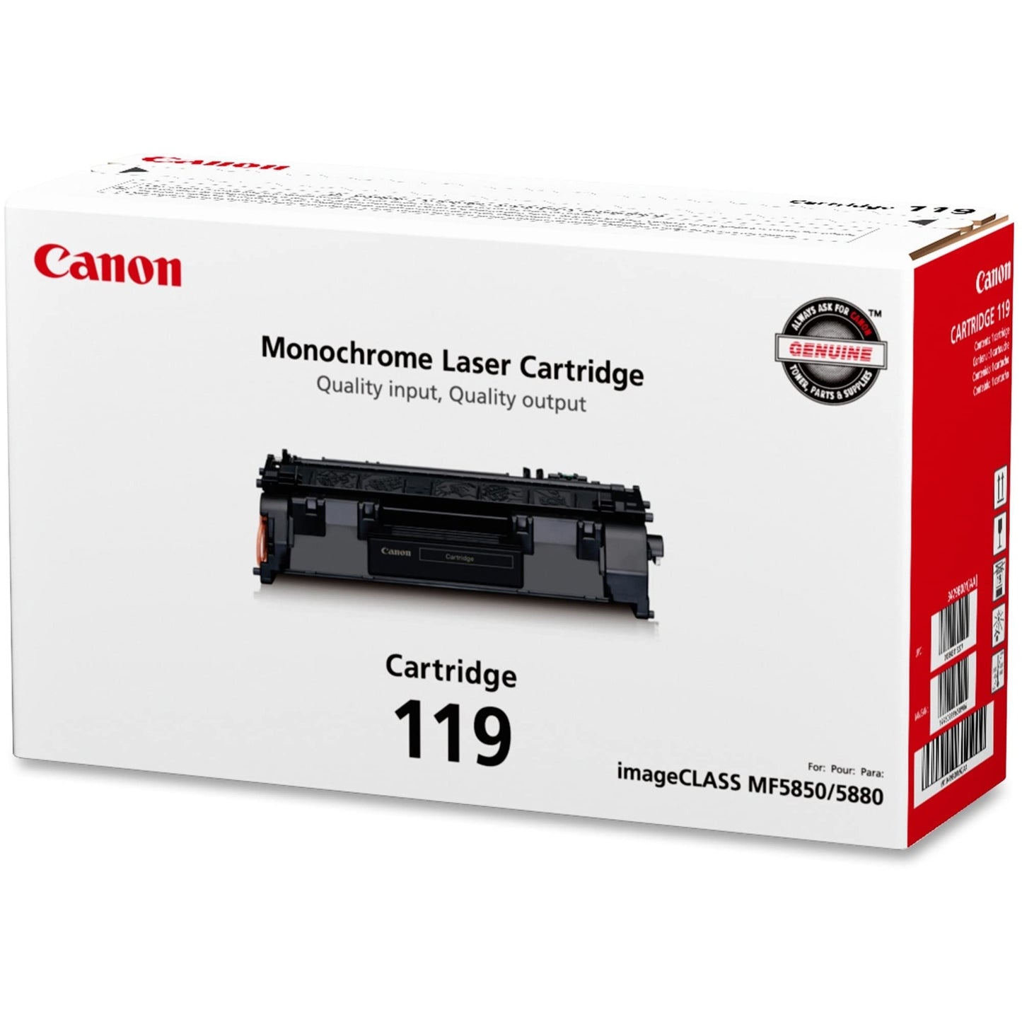 Canon Genuine Toner, Cartridge 119 Black (3479B001), 1 Pack imageCLASS MF5800 /5900/6100 Series, MF410 Series, LBP6300 / 6600 Series, LBP250 Series Laser Printer