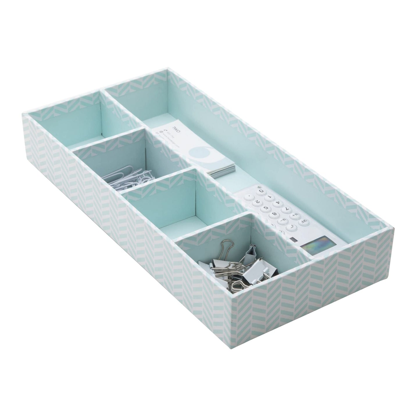 See Jane Work� Blue Tile Divided Desk Tray