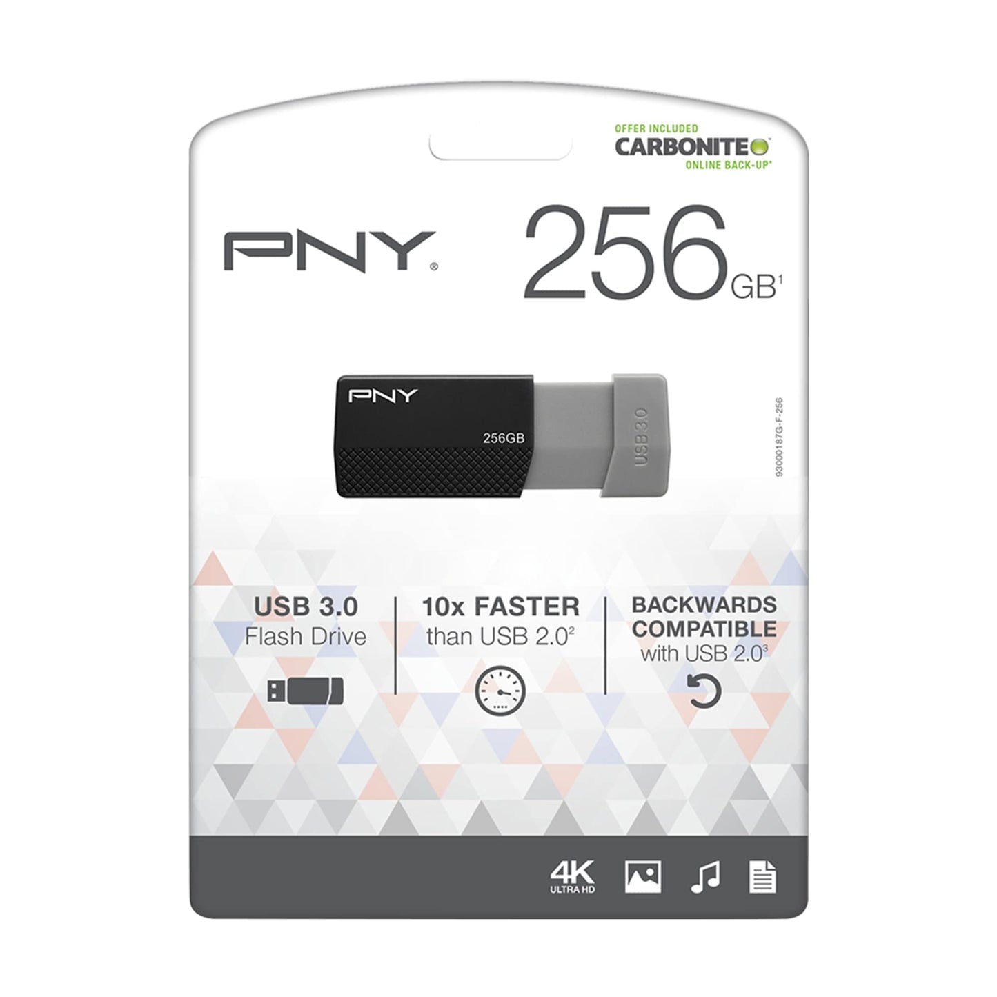 PNY USB 3.0 Flash Drive, 256GB, Assorted Colors, P-FD256ELEDG