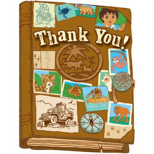 Amscan Go Diego Go! Thank You Notes - 8 ct