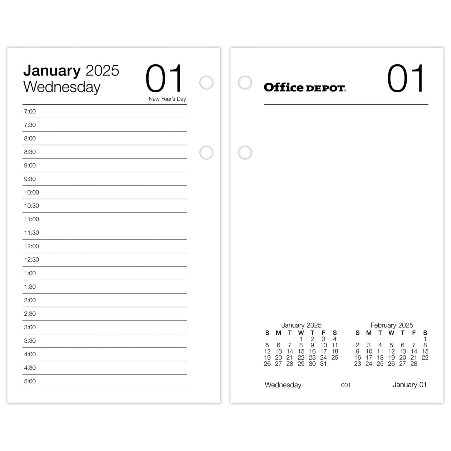 2025 Office Depot Daily Desk Calendar Refill, 3-1/2" x 6", Traditional, January 2025 To December 2025, SP717D5025