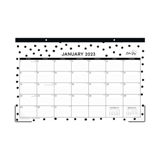 Blue Sky� Monthly Desk Pad Planning Calendar, 17" x 11", Deelie, January To December 2023, 138912