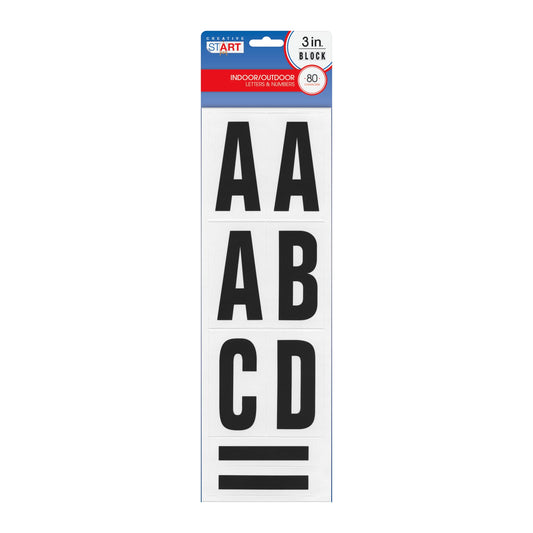 Cosco 098132 Letters, Numbers & Symbols, Adhesive, 3", Black