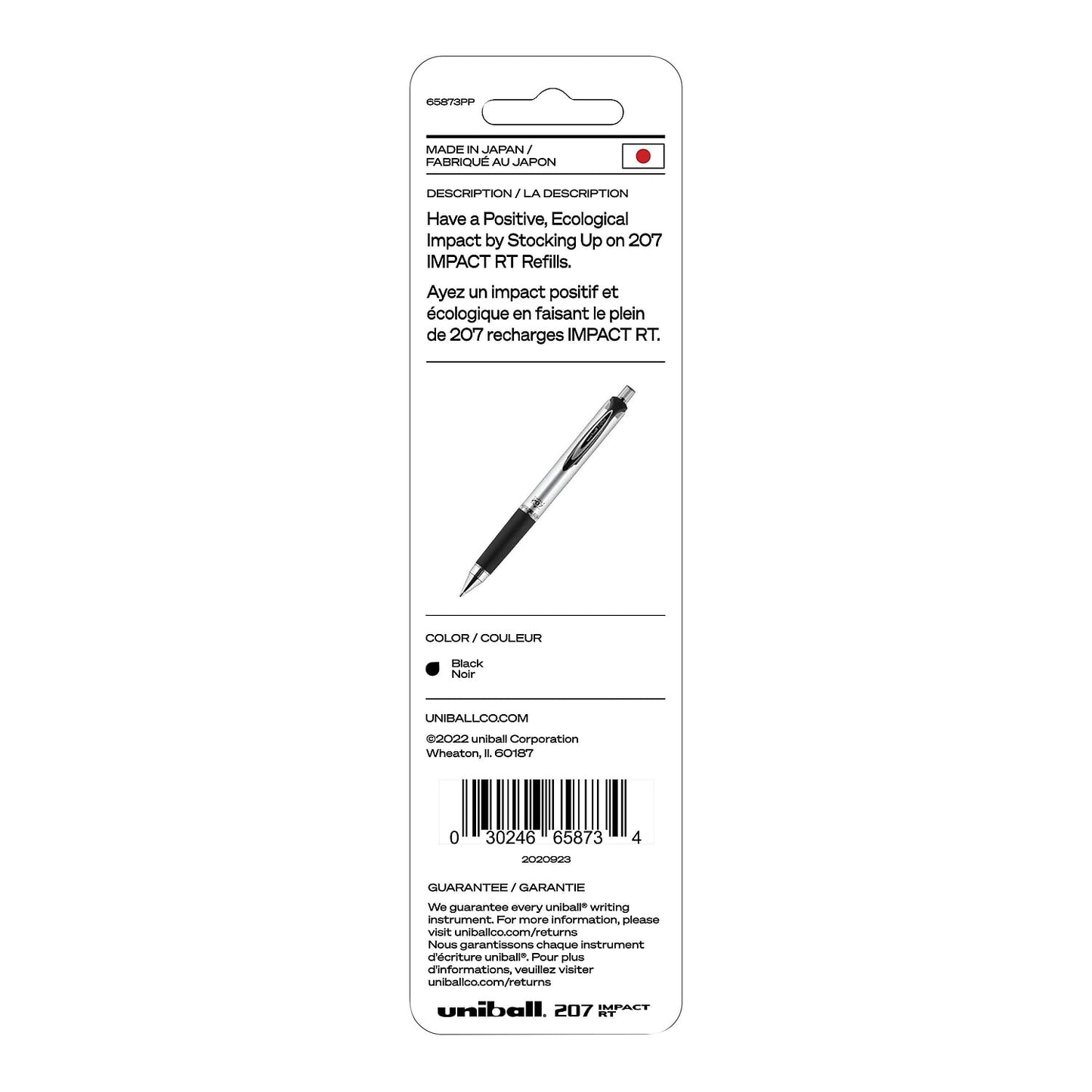 uni-ball® 207™ Impact™ RT Gel Pen Refills, Bold Point, 1.0 mm, Black, Pack of 2 Refills