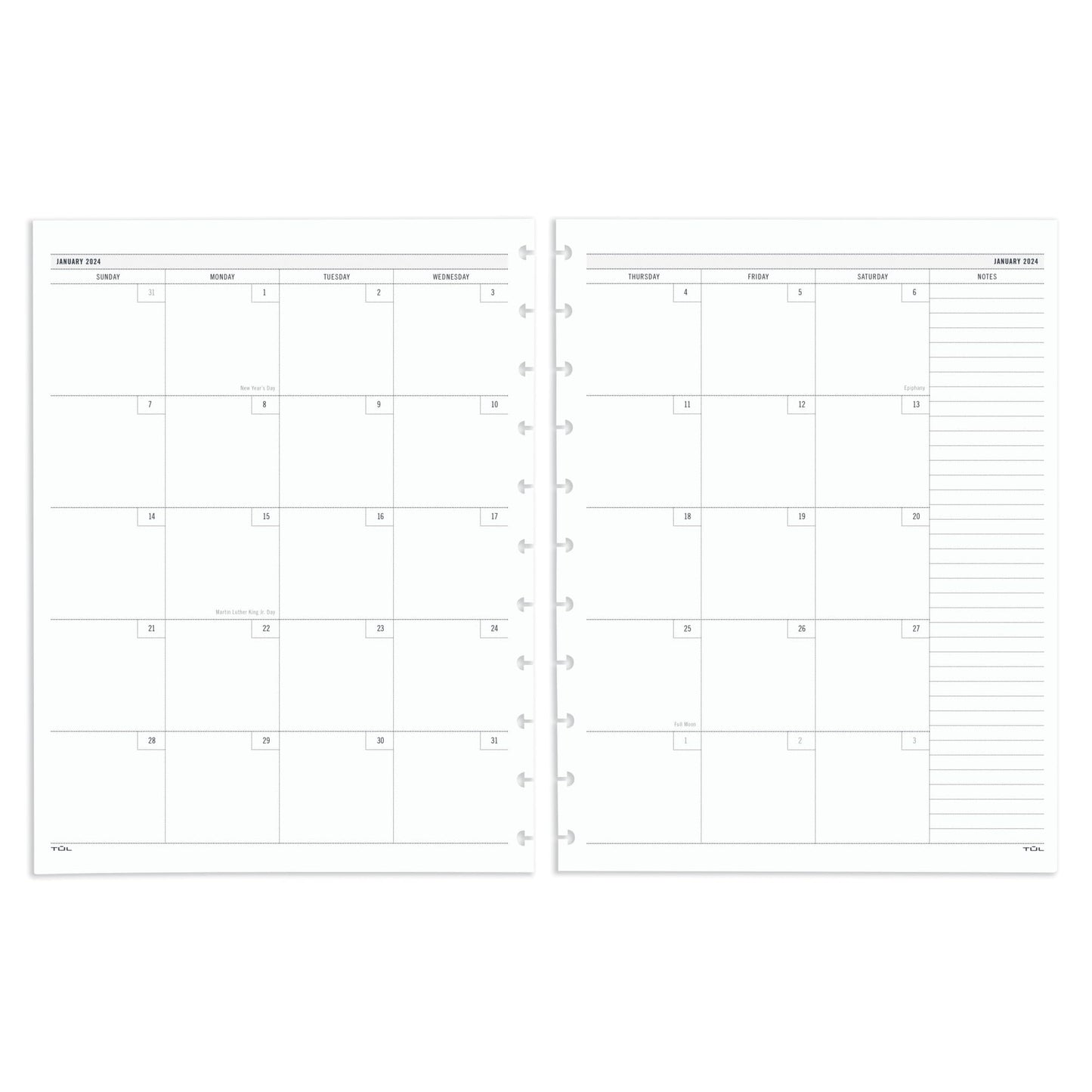 2024 TUL® Discbound Weekly/Monthly Planner Refill Pages, Letter Size