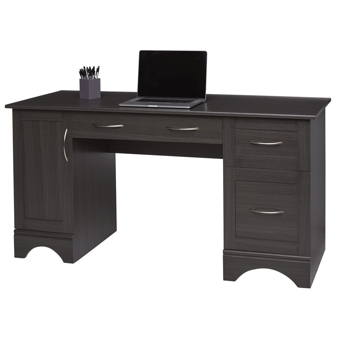 Realspace� Pelingo 60" W Computer Desk, Dark Gray