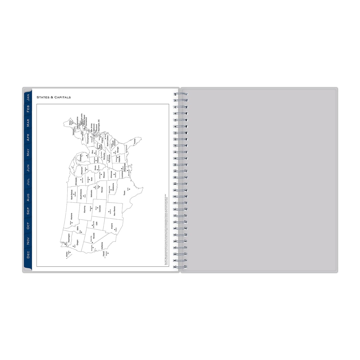 2025 Blue Sky Monthly Planning Calendar, 8" x 10", Passages/Solid Gray, January to December