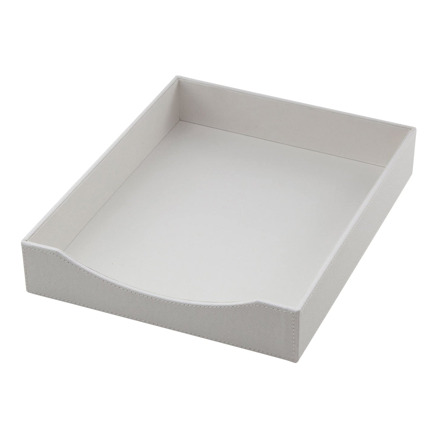 Realspace� White Faux Leather Letter Tray