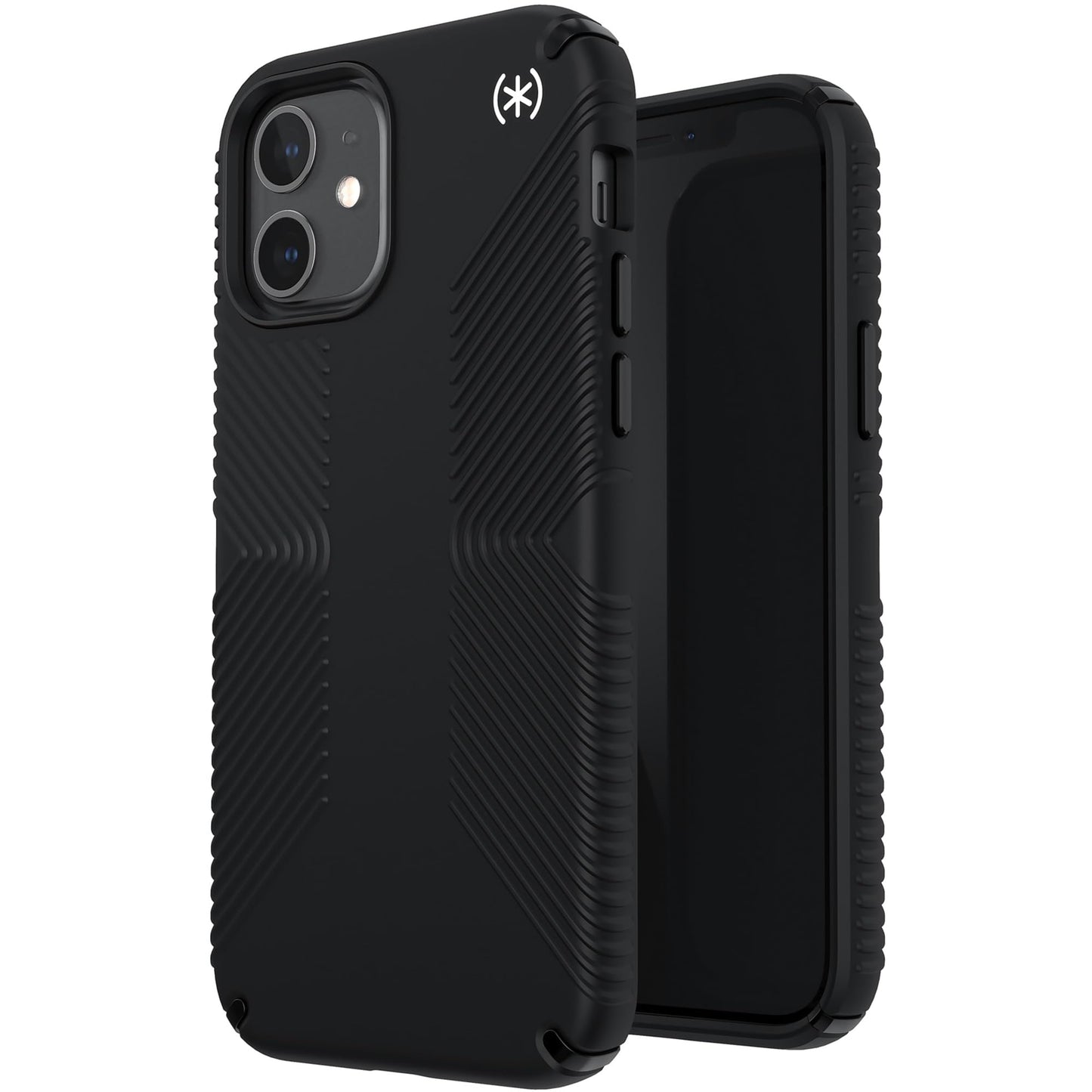 Speck iPhone 12 Case - Drop Protection Fits iPhone 12 Pro & iPhone 12 Phones - Scratch Resistant, Slim Design with Added Grip & Soft Touch Coating - Black, White Presido2