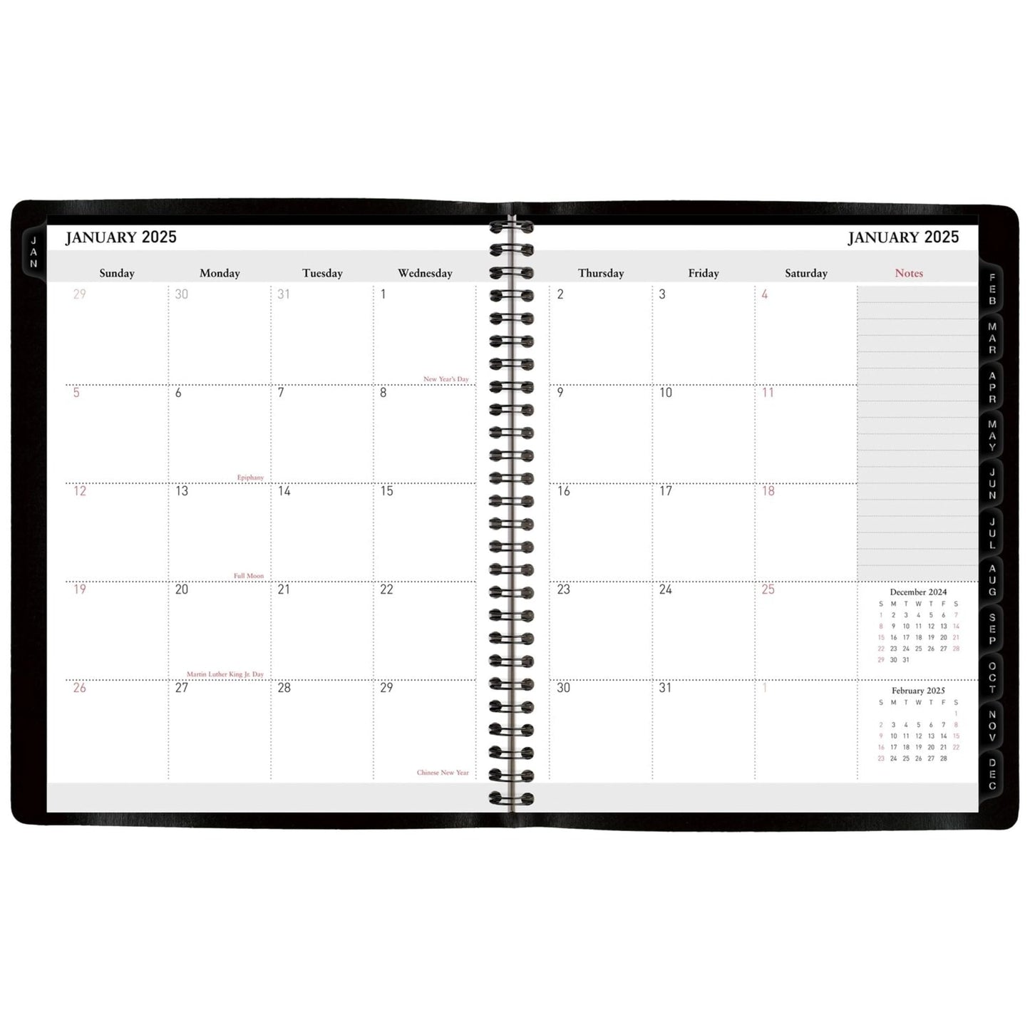 2025 Office Depot Weekly/Monthly Appointment Book Planner, 7" x 9", Black, January To December, OD711600