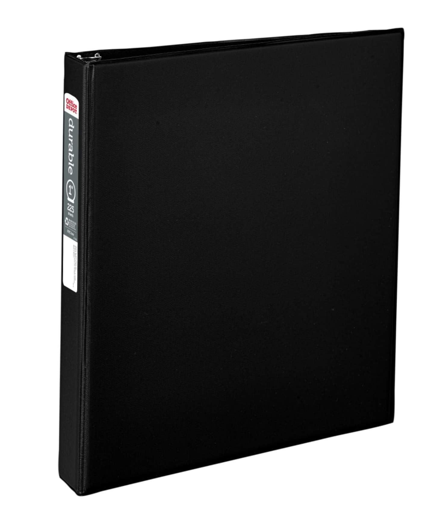 Office Depot Brand Nonstick 3-Ring Binder, 1" Round Rings, 64% Recycled, Black