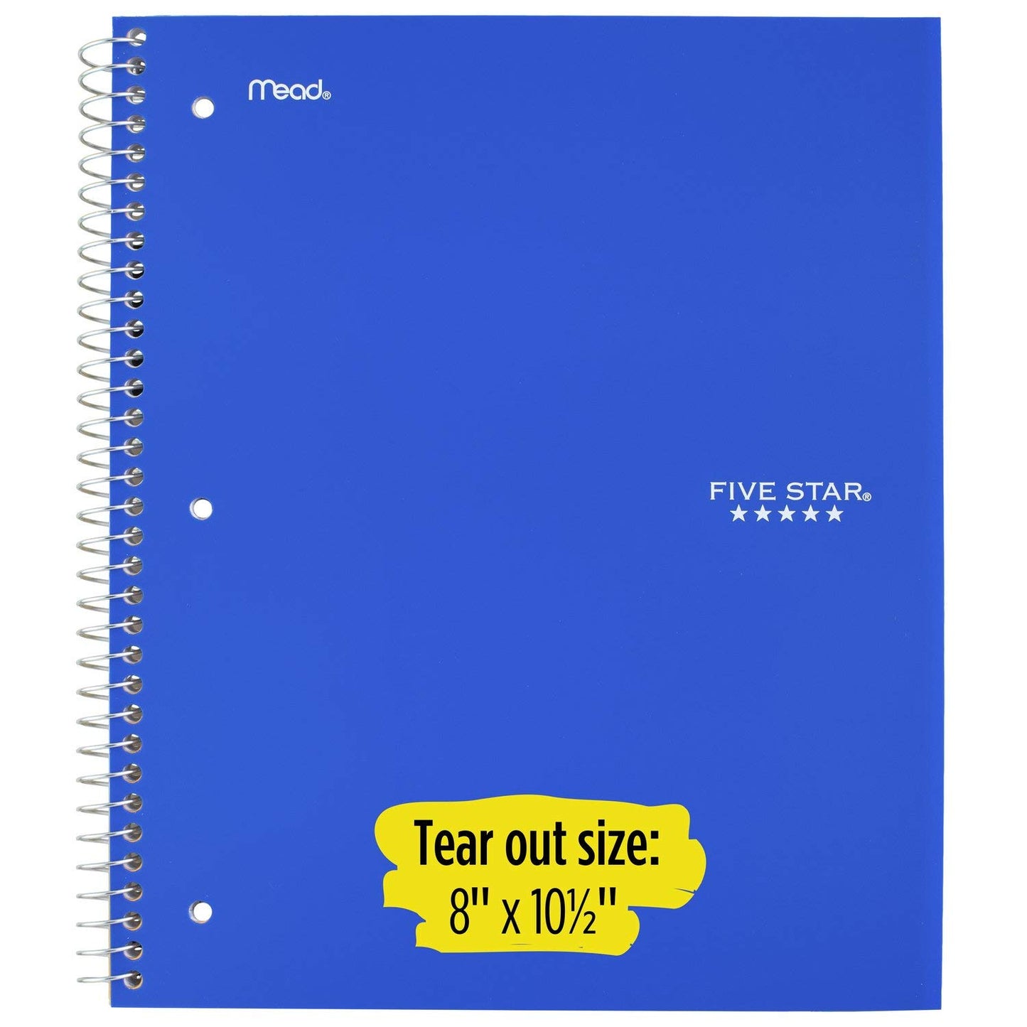 Five Star Wirebound Notebook, 1-Subject, 100-Count, Wide Rule, Royal Blue (72023)