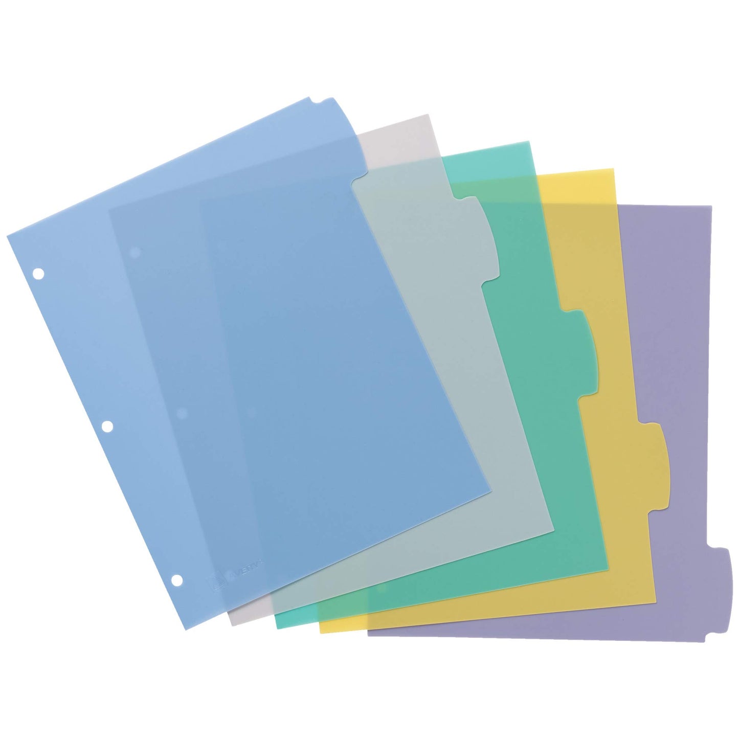 Avery Big Tab Write & Erase Durable Plastic Dividers for 3 Ring Binders, 5-Tab Set, Pastel Multicolor, 1 Set (16170)