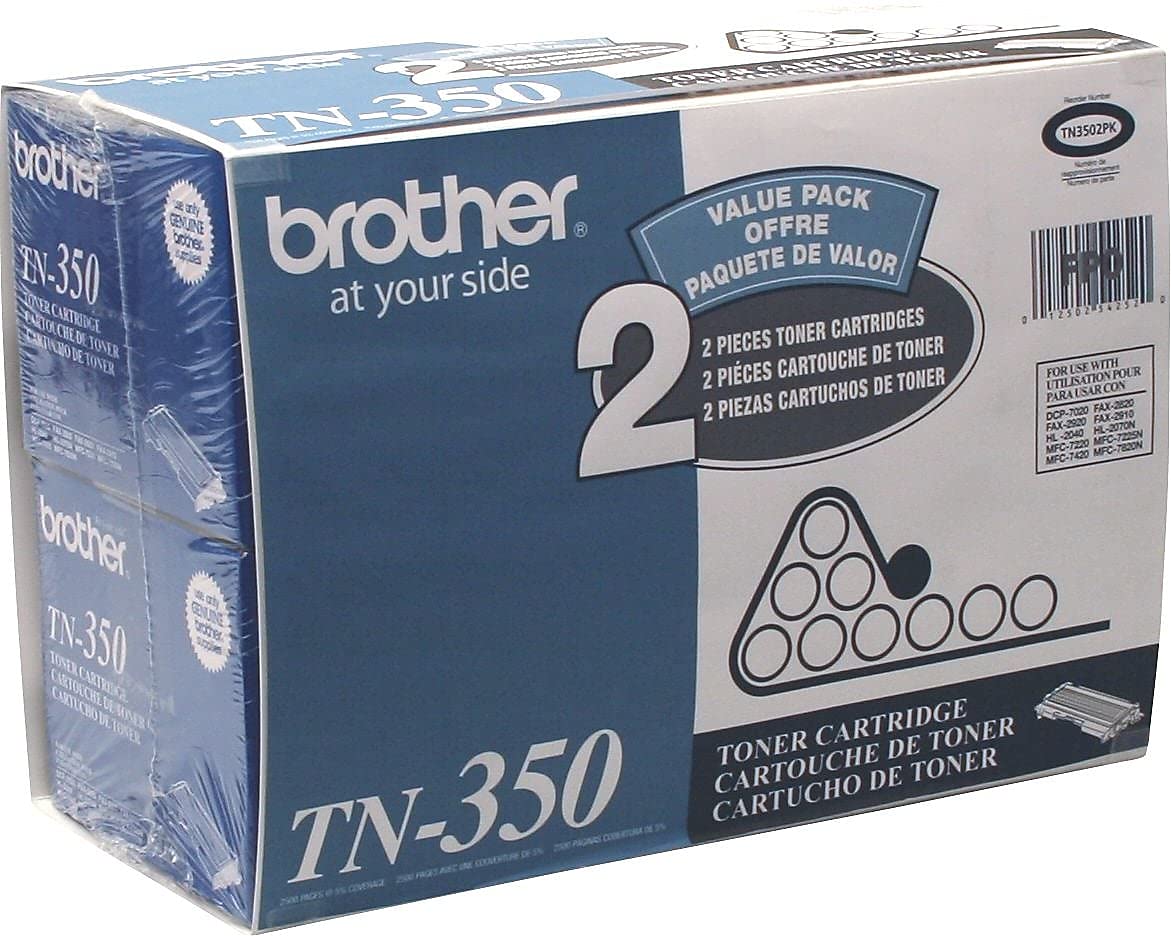 Brother® TN-350 Black Toner Cartridges, Pack Of 2