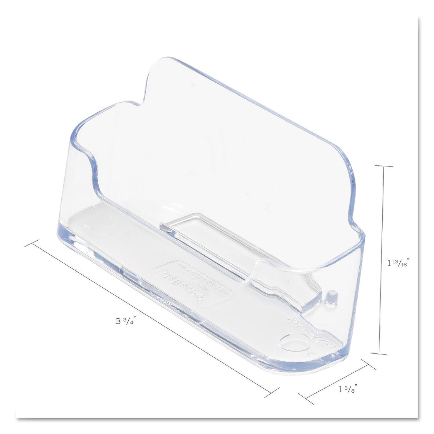 Deflecto Business Card Holder, Single Compartment, 3-3/4"W x 1-7/8"H x 1-3/8"D, Clear (70101)