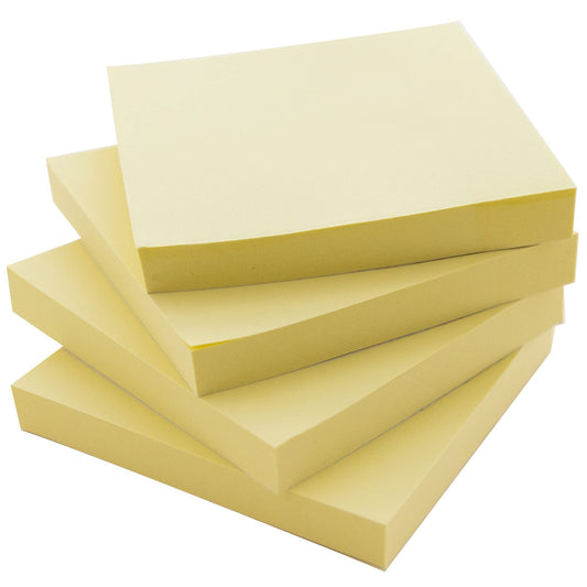 BAZIC Sticky Notes 3x3 Canary Yellow Colors Post Stickies Self Stick Note, Colorful Adhesive Memo Pads, Recyclable (100 Sheets/Pack), 1-Pack