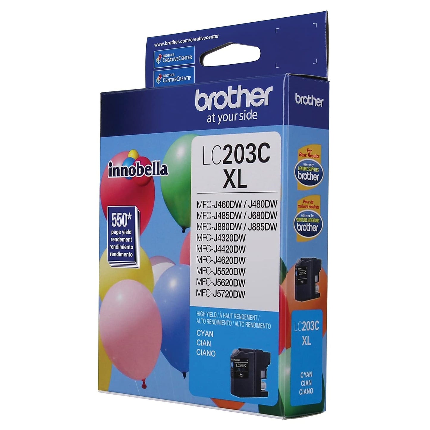 Brother Printer LC203C High Yield Ink Cartridge, Cyan