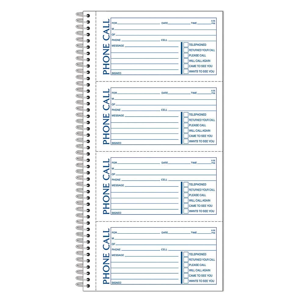 Adams Message Book/Phone Call, Carbonless Duplicate, 5.50 x 11 Inches, 400 Sets per Book (SC1154D), White/Canary (SC1154-5D)