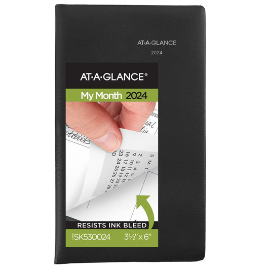 AT-A-GLANCE 2024 Monthly Planner, DayMinder, 3-1/2" x 6", Pocket Size, Black (SK530024)