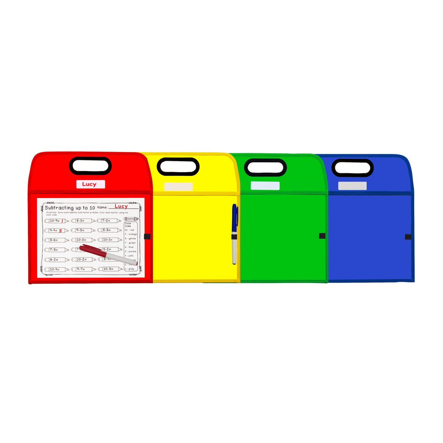 C-Line Reusable Dry-Erase Pocket, 8-1/2" x 11", Assorted Colors