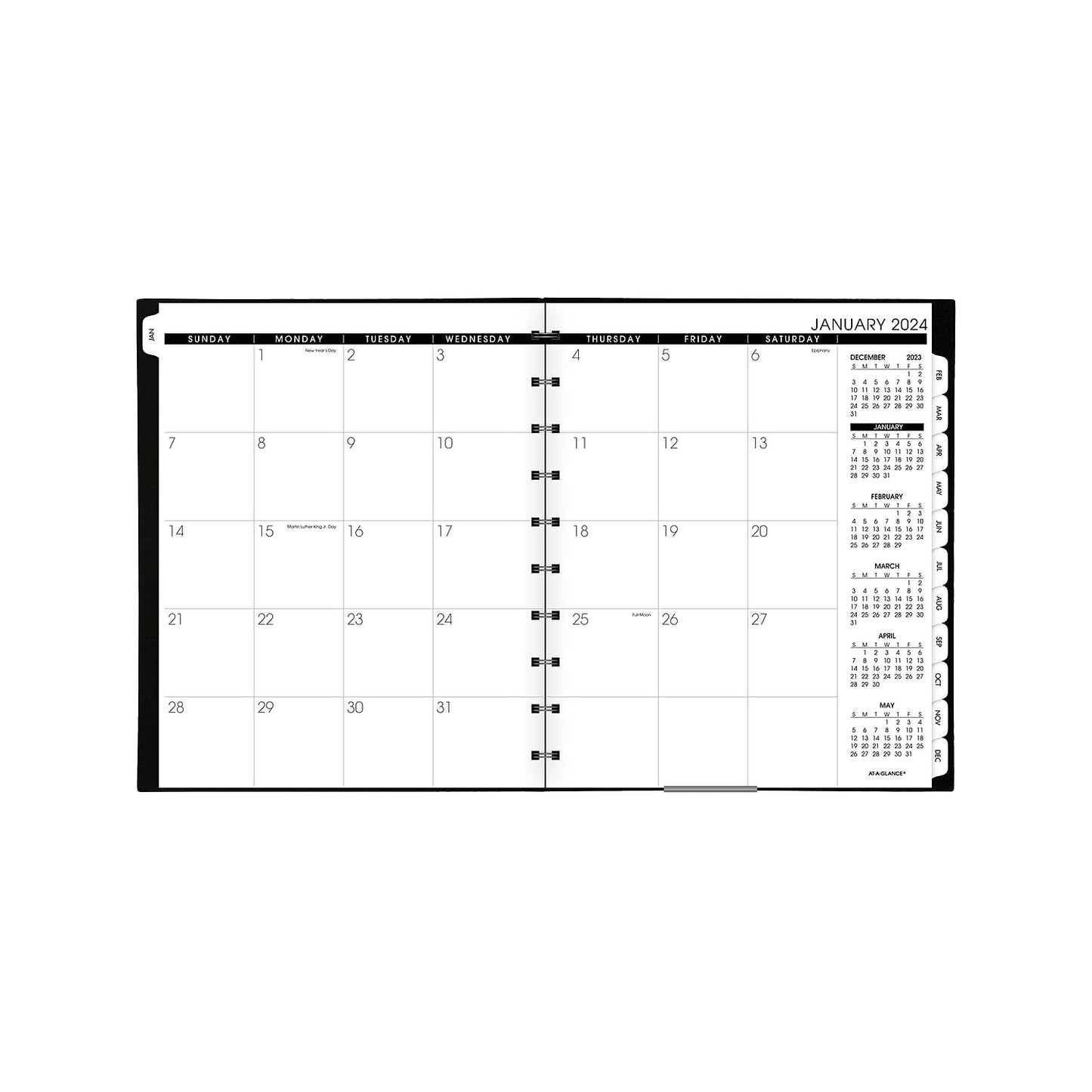 2024 AT-A-GLANCE® Move-A-Page Weekly/Monthly Appointment Book Planner, 8-3/4" x 11", Black, January to December 2024, 70950E05