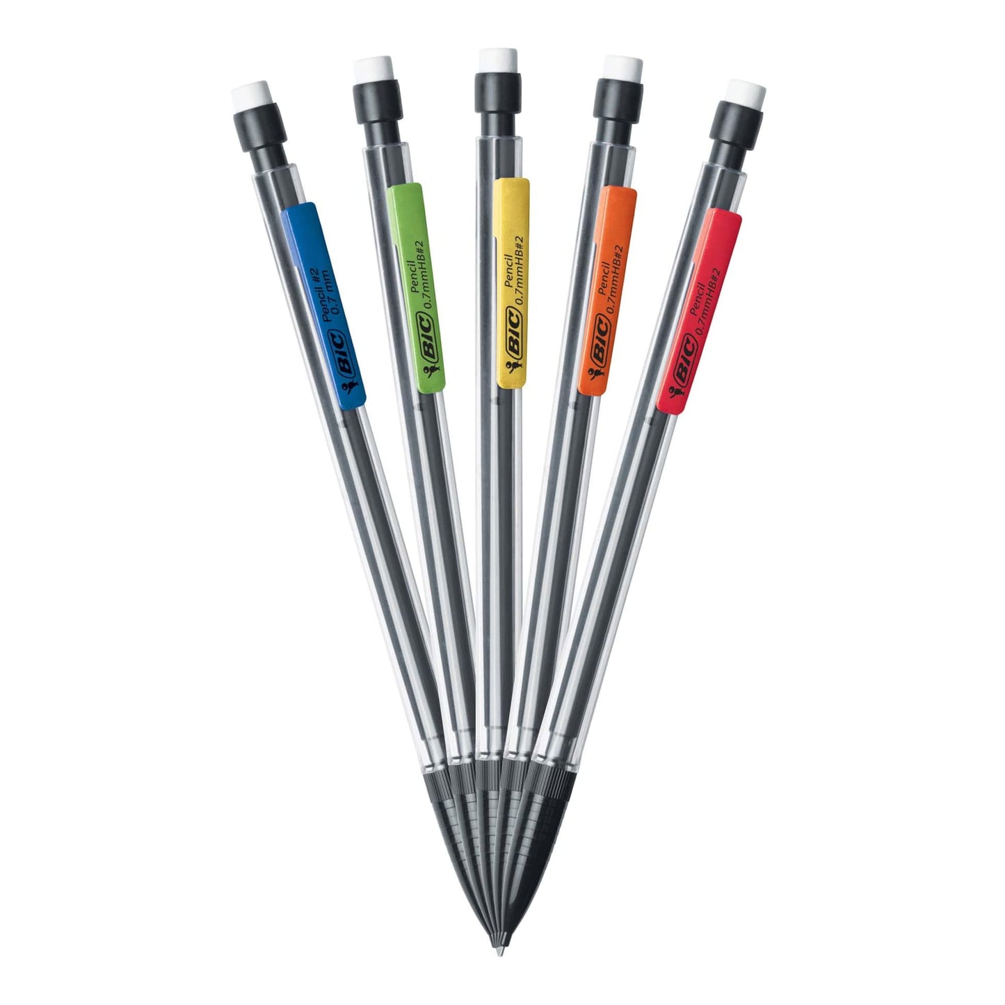 BIC Xtra-Life Mechanical Pencil, Clear Barrel, Medium Point (0.7mm), 12-Count , Black