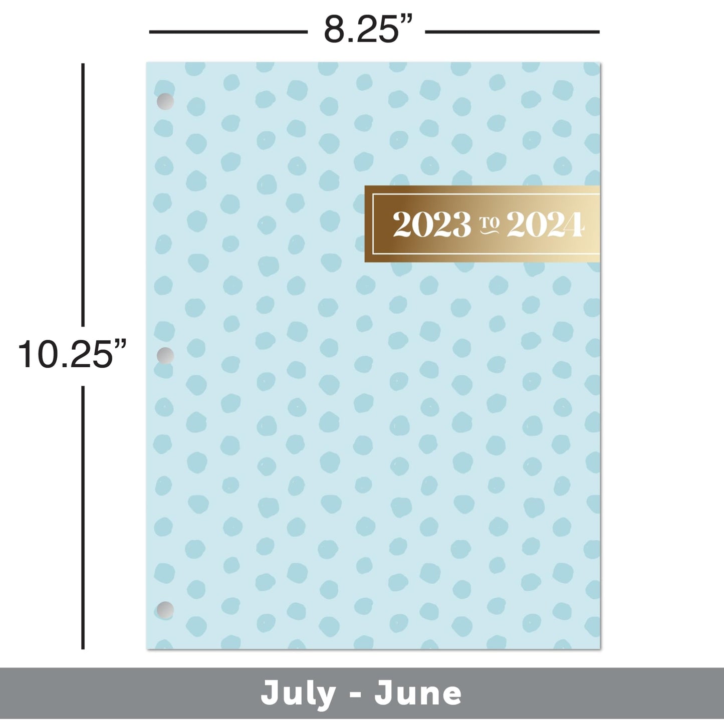 2023-2024 Office Depot® Brand Fashion Monthly Academic Planner, 8-1/4" x 10-3/4", Leaves Blue, July 2023 to June 2024, NS81022L