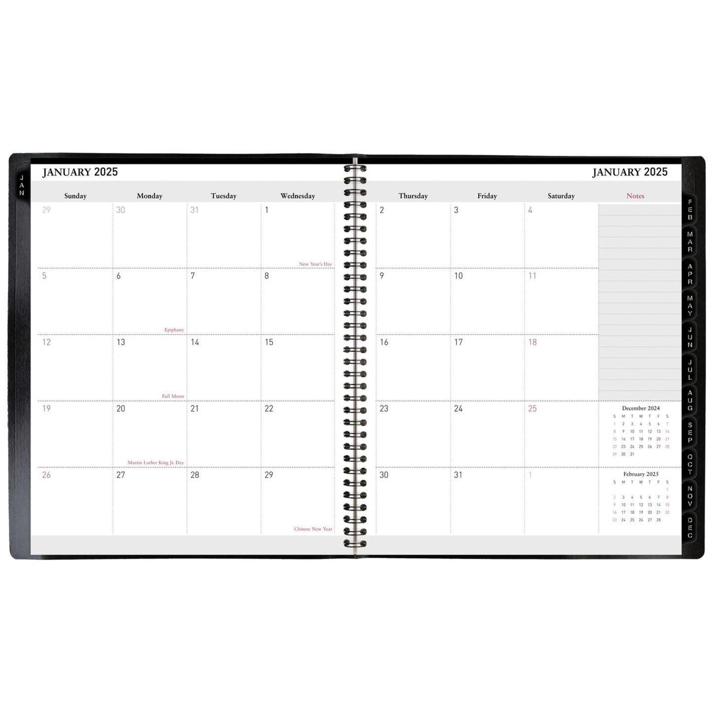 2025-2026 Office Depot 13-Month Monthly Planner, 9" x 11", Black, January to January, OD710600