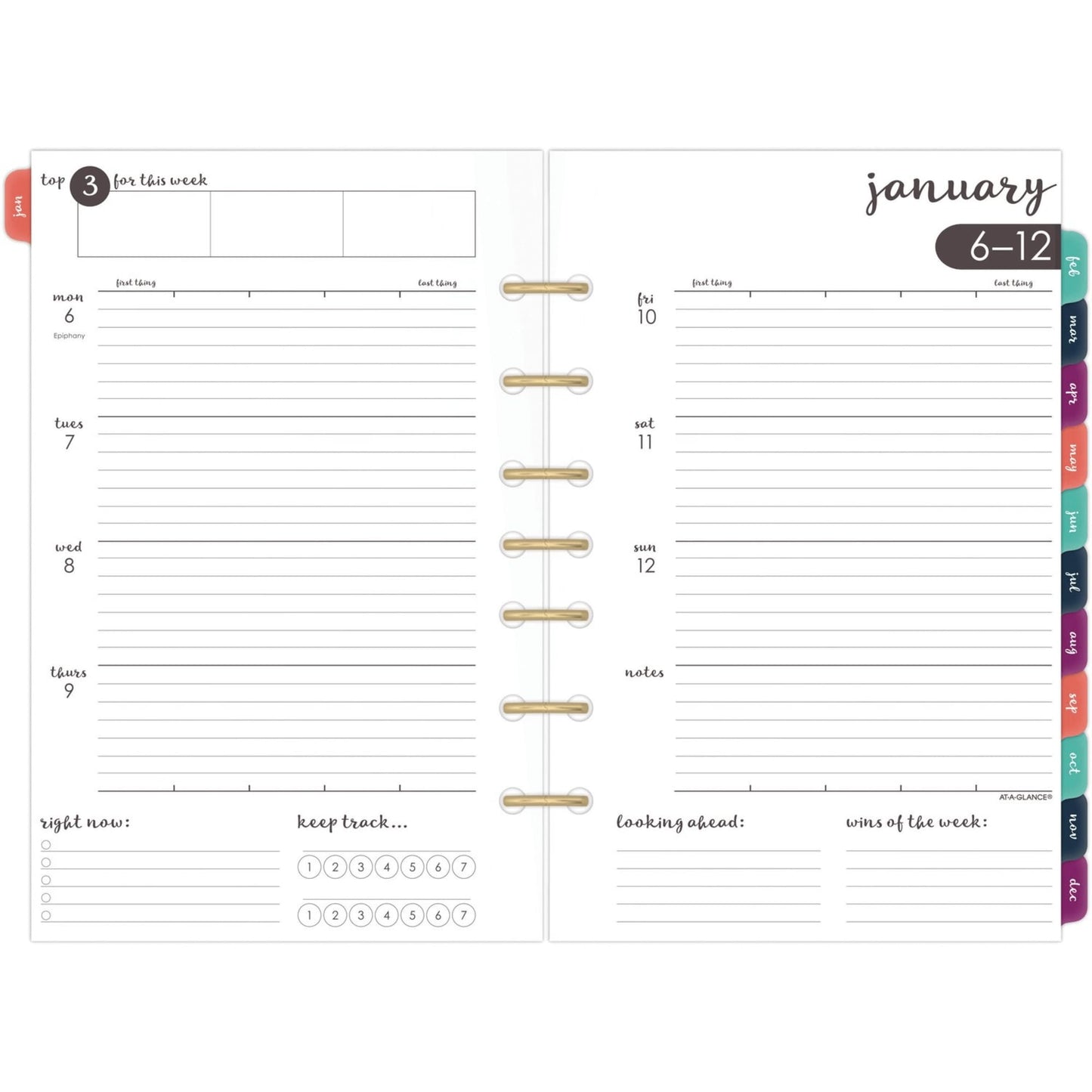 2025 AT-A-GLANCE® Harmony Weekly/Monthly Planner Refill, Desk Size, 5-1/2" x 8-1/2", January To December