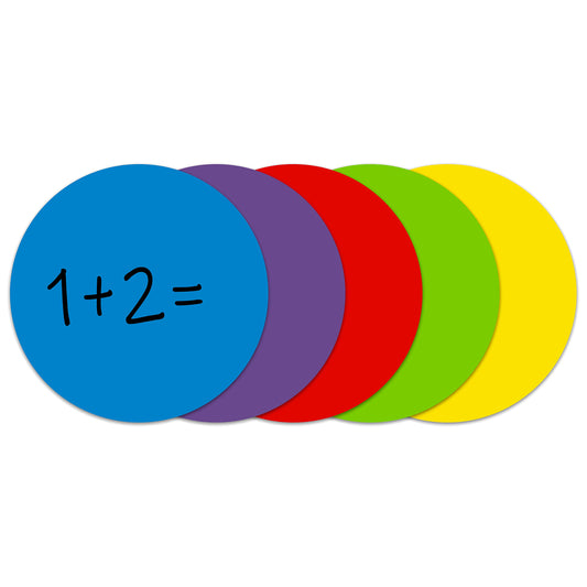 Dry Erase Dot Decals, Assorted Colors, 11", 5/PK, (40520)