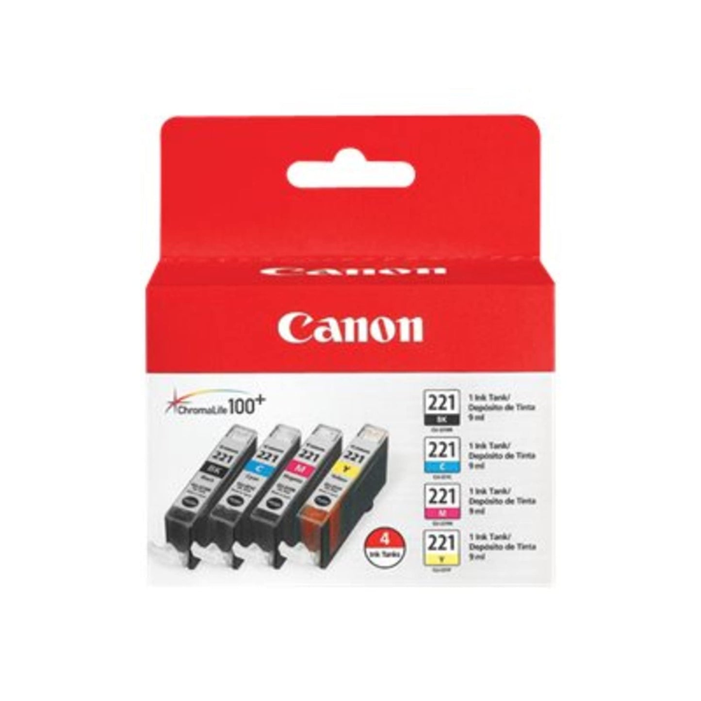 Canon CLI-221 Four Color Pack Compatible to MP980, MP560, MP620, MP640, MP990, MX860, MX870, iP4600, iP3600, iP4700