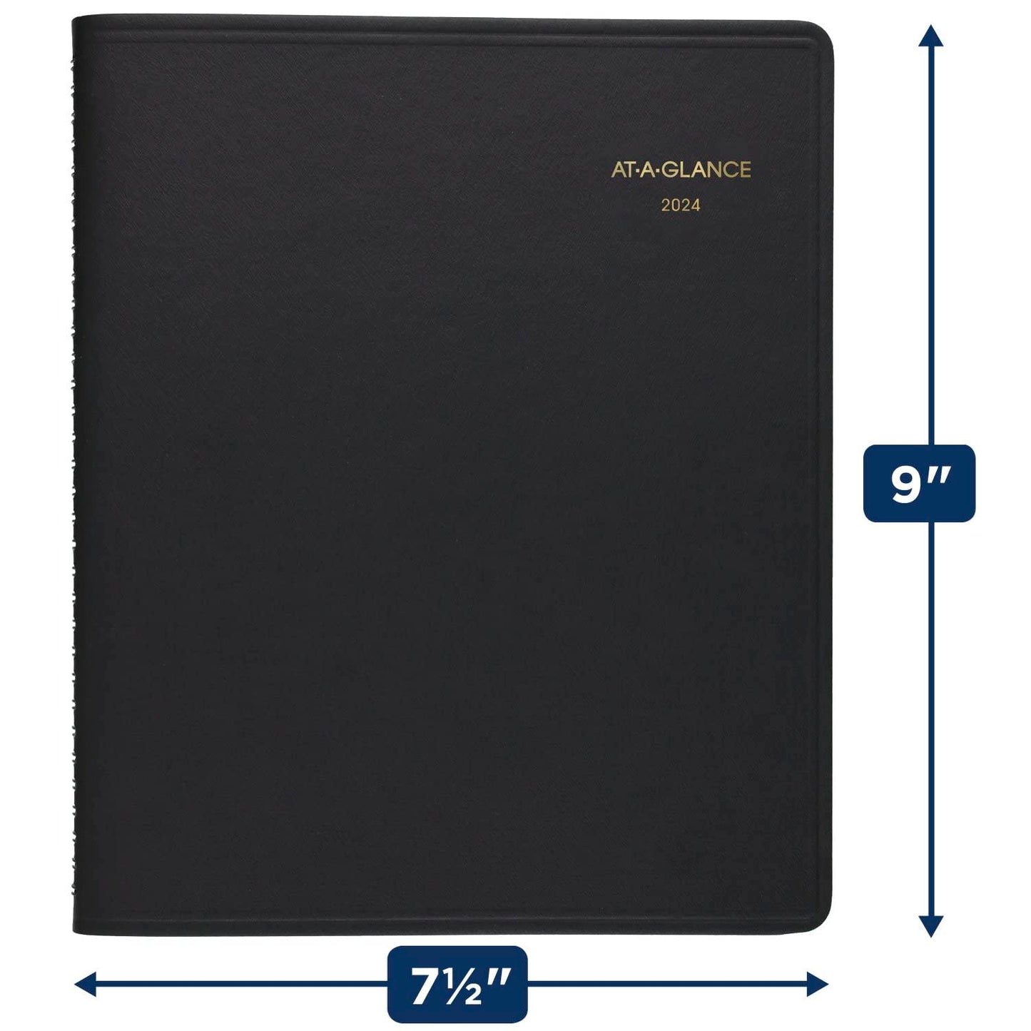 AT-A-GLANCE 2024 Monthly Planner, 7" x 8-3/4", Medium, Black (701200524)
