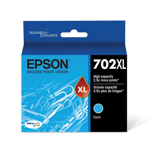 EPSON 702 DURABrite Ultra Ink High Capacity Cyan Cartridge (T702XL220-S) Works  - EXP 03/2024
