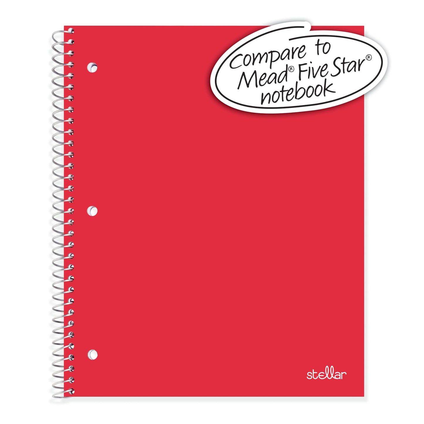 Office Depot� Brand Stellar Poly Notebook, 8" x 10 1/2", 1 Subject, Wide Ruled, 200 Pages (100 Sheets), Red [Office Product]