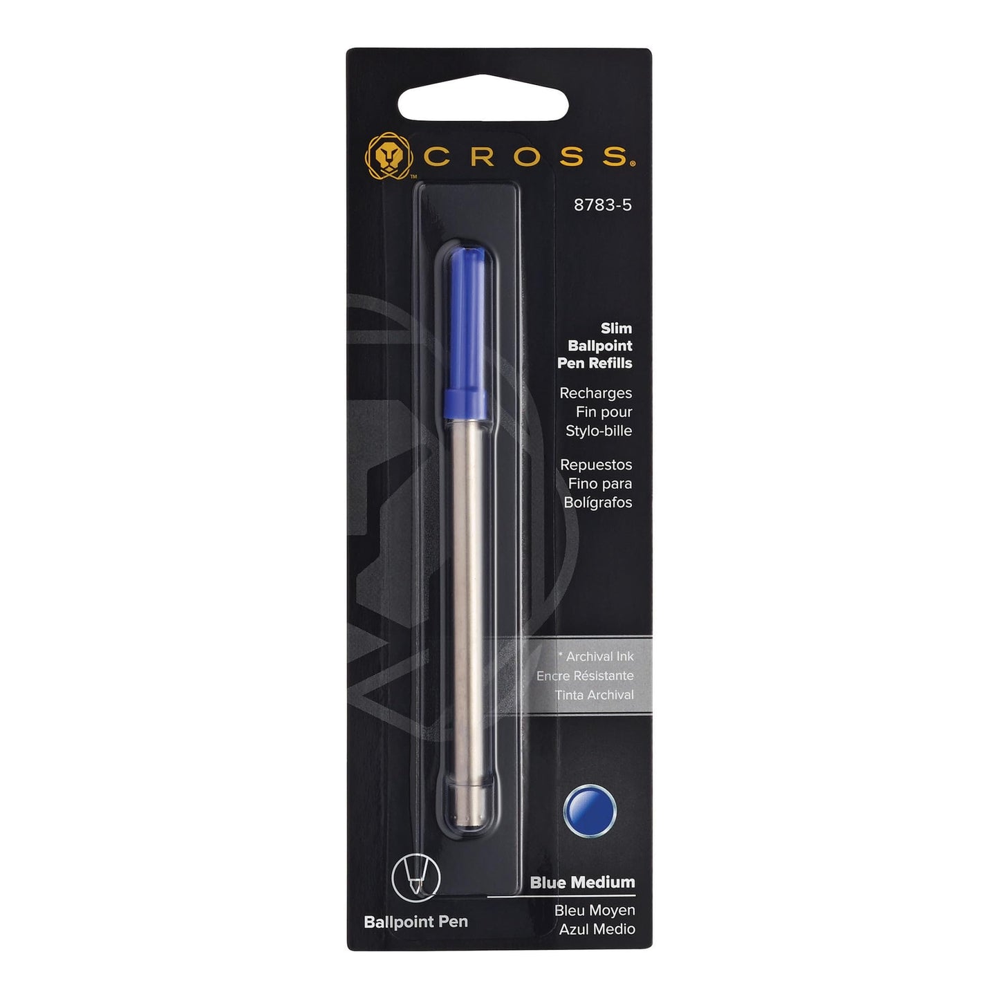 Cross Slim Ballpoint Pen Refill, Medium Point, Blue, 1-Pack (8783-5)