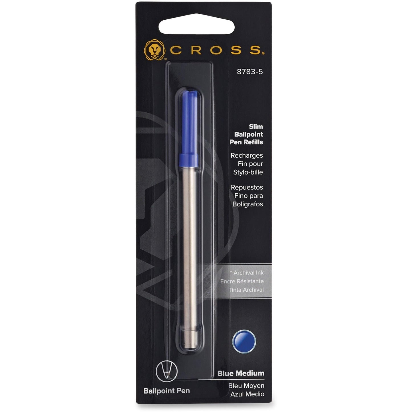 Cross Slim Ballpoint Pen Refill, Medium Point, Blue, 1-Pack (8783-5)