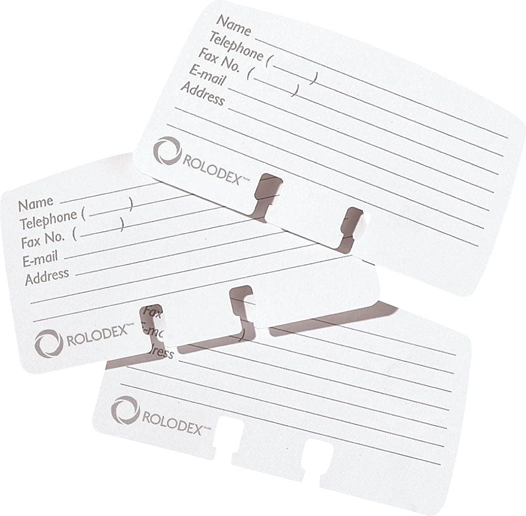 Rolodex® Card File Refills, Ruled, 2 1/4" x 4", White, Pack of 100