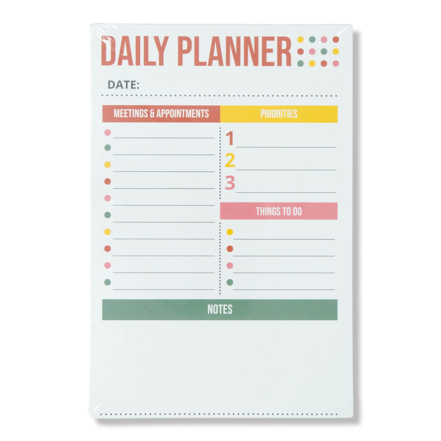 Office Depot Daily Planner List Desk Calendar Pad, 5" x 7", Dots, Undated