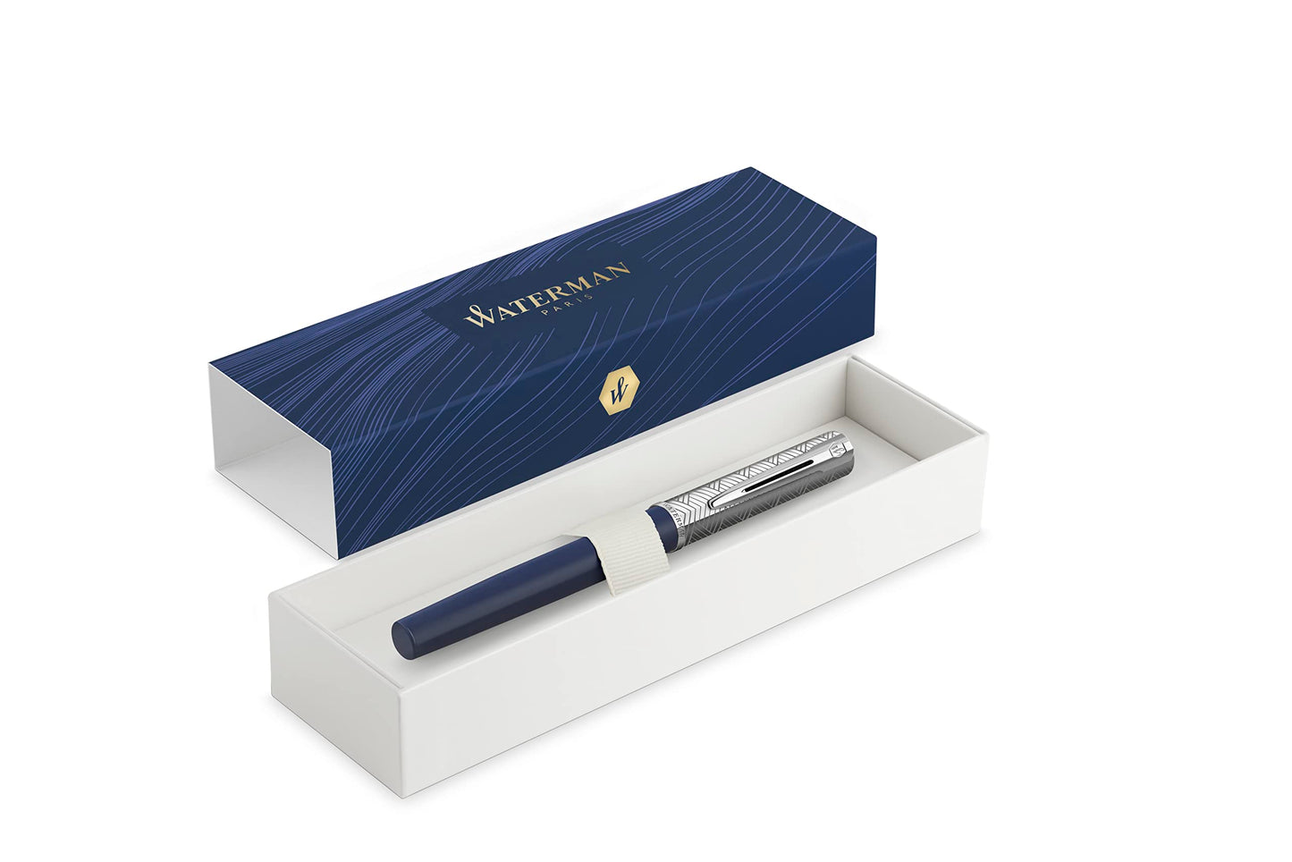 Waterman® Allure Deluxe Ballpoint Pen, Medium Point, 0.7 mm, Blue Lacquer Barrel, Blue Ink