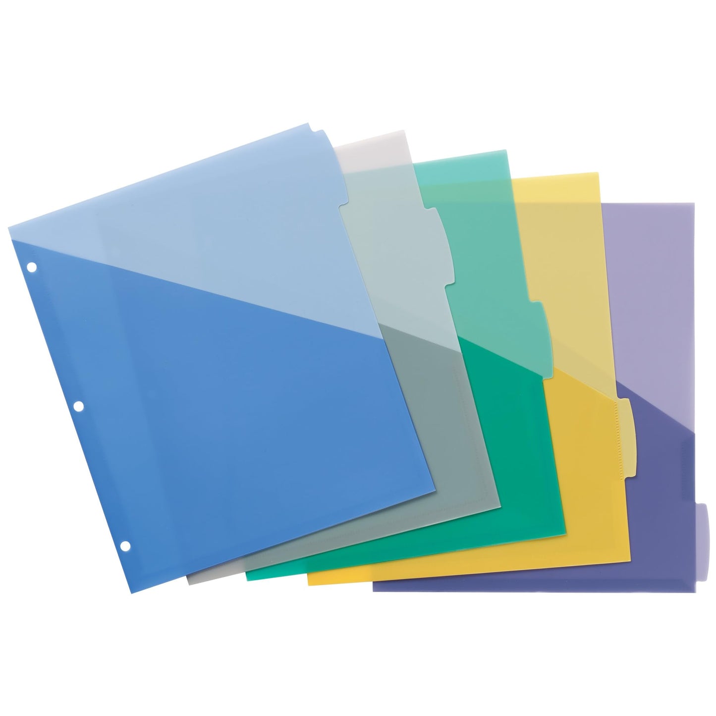 Avery Write & Erase Pocket Plastic Dividers for 3 Ring Binders, 5 Tab Set, Works with Sheet Protectors, Multicolor, 1 Set (16176)
