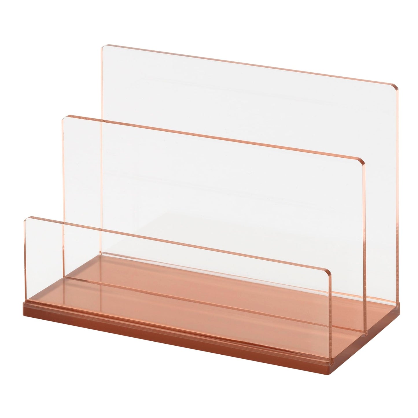 Realspace® Rose Gold Acrylic 2-Compartment Desk Sorter, Letter Size