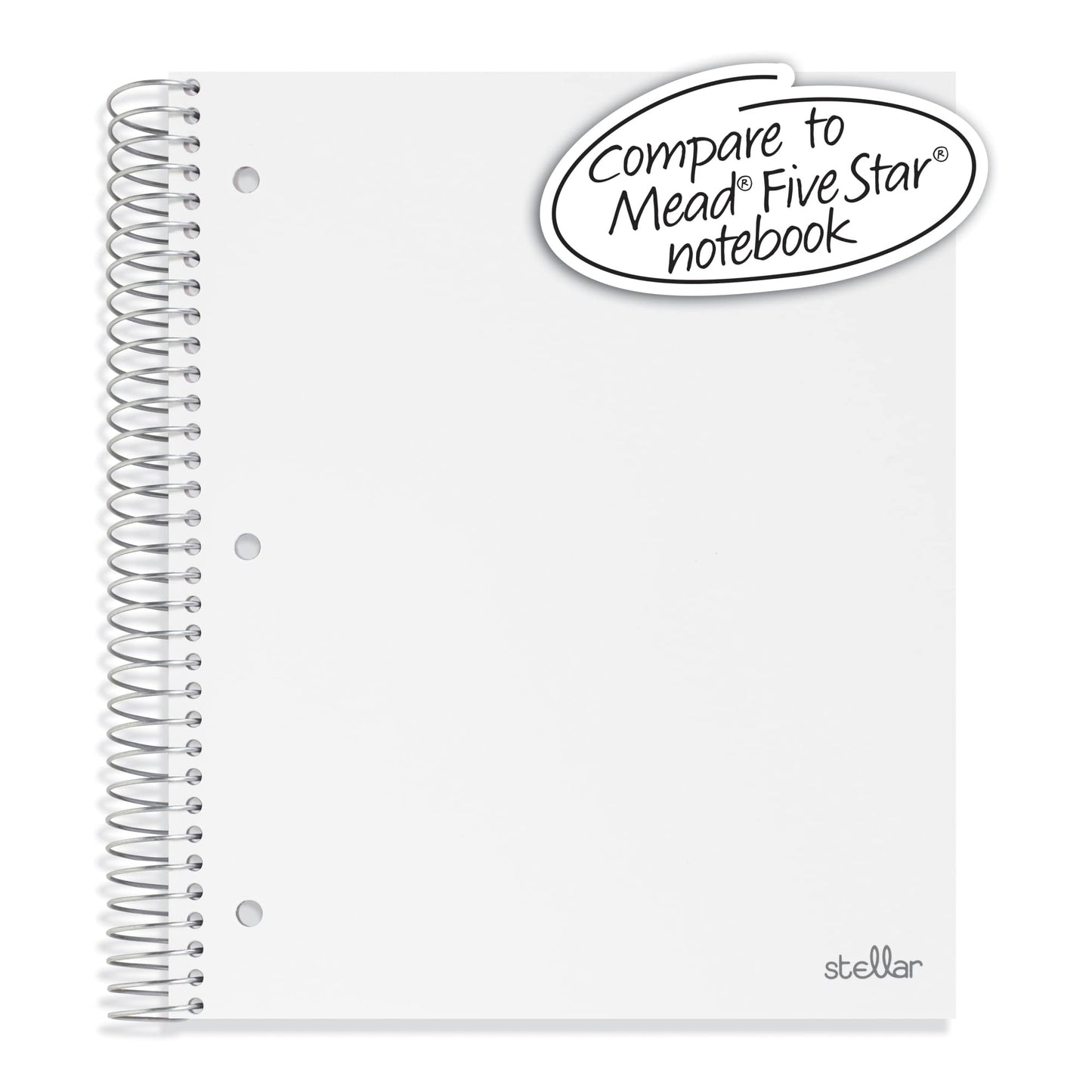 Office Depot� Brand Stellar Poly Notebook, 8-1/2" x 11", 3 Subject, Wide Ruled, 150 Sheets, White [Unknown Binding]