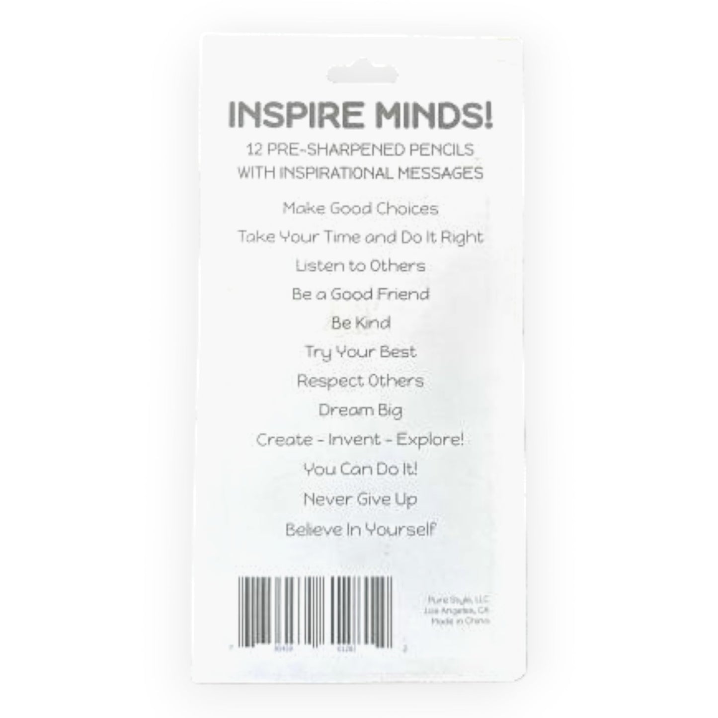 Pure Style Inspire Minds Pre-Sharpened Pencils, 2 mm, Assorted Barrel Colors, Pack Of 12 Pencils