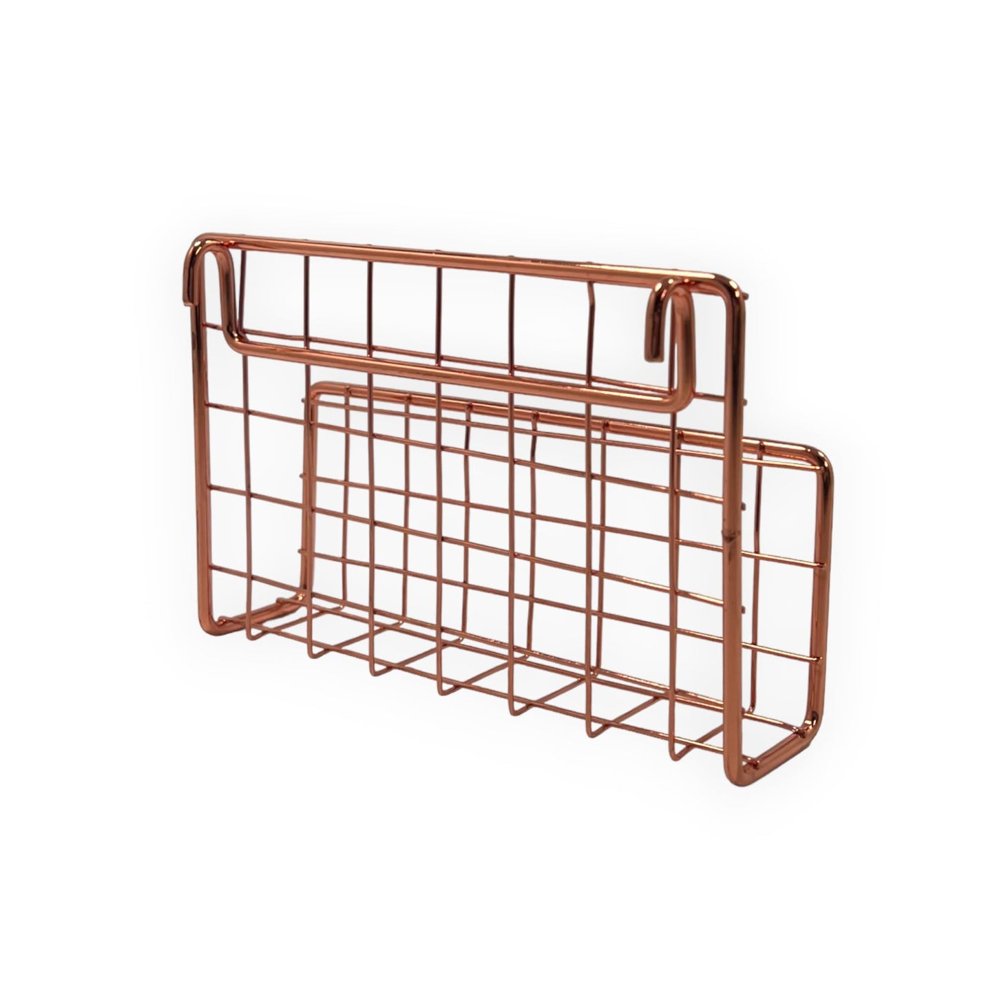 Realspace Multifunctional Wire Hanging Letter Sorter & Organizer, 6" x 4" x 2" (Rose Gold)