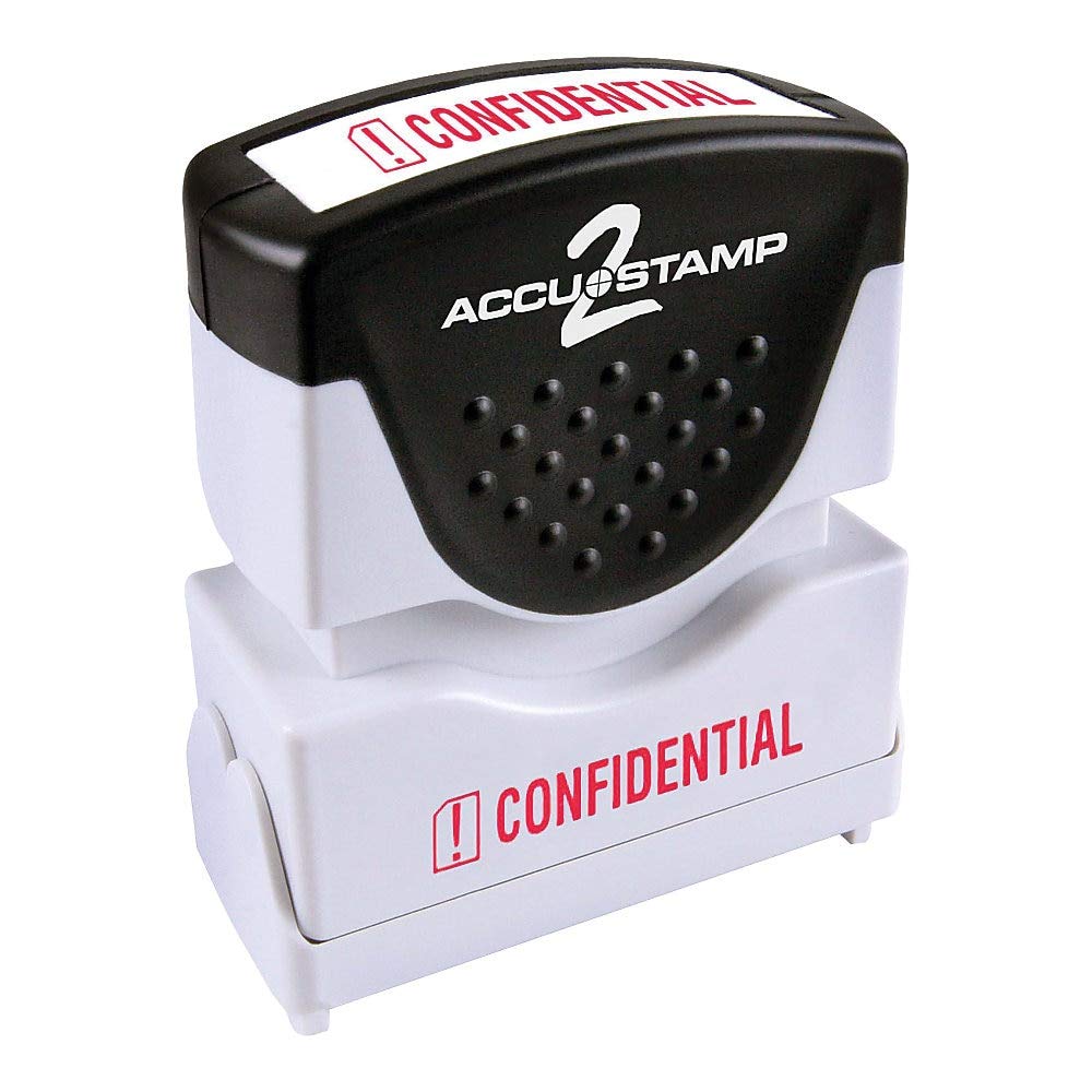 ACCU-STAMP2 Message Stamp with Shutter, 1-Color, Confidential, 1-5/8" x 1/2" Impression, Pre-Ink, Red Ink (035616)